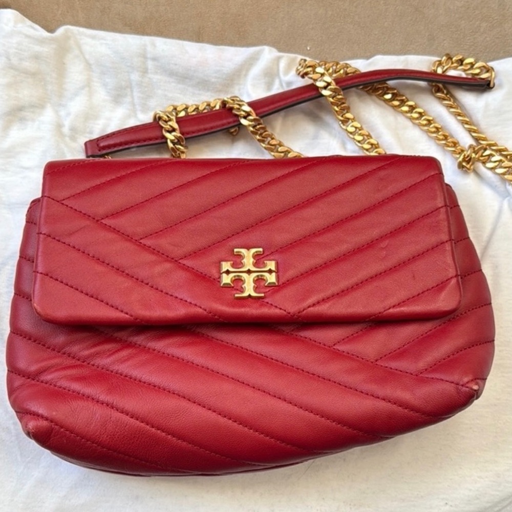 USED Tory Burch Red Quilted small Shoulder Bag